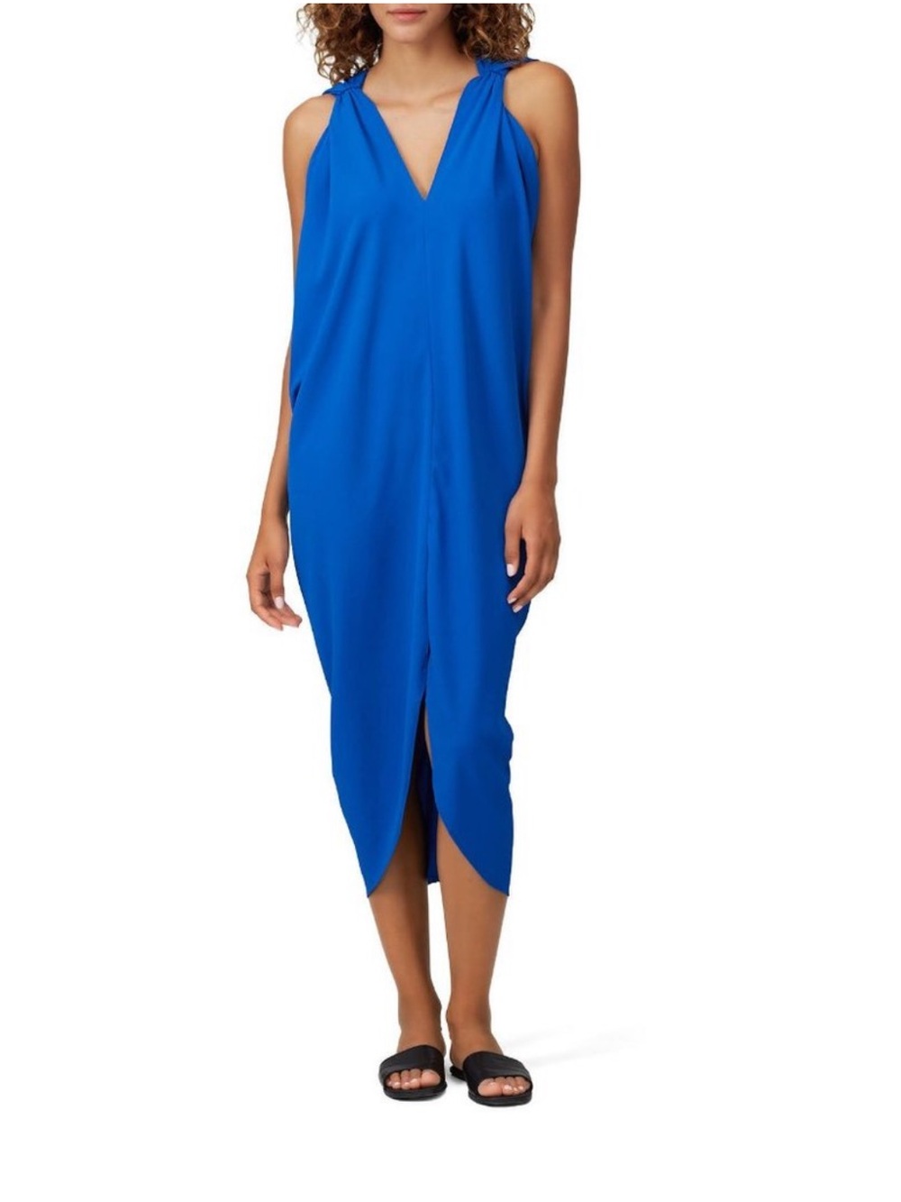 Hatch Collection Amira Caftan Dress Cobalt Blue Maternity